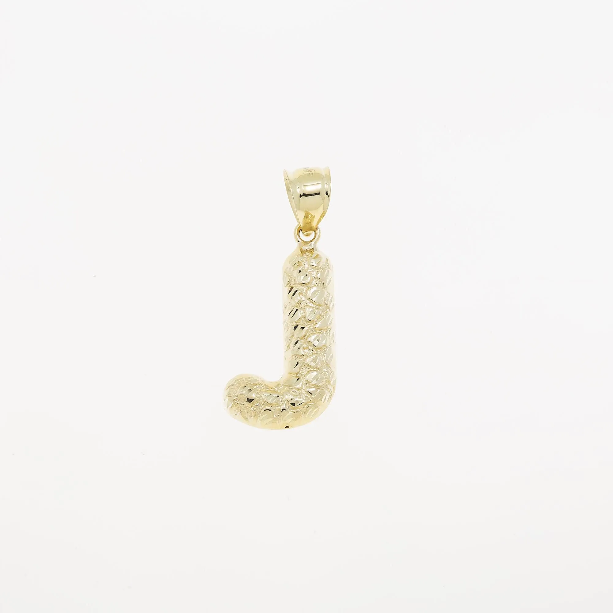 10K GOLD NUGGET INITIAL J PENDANT 1.6G