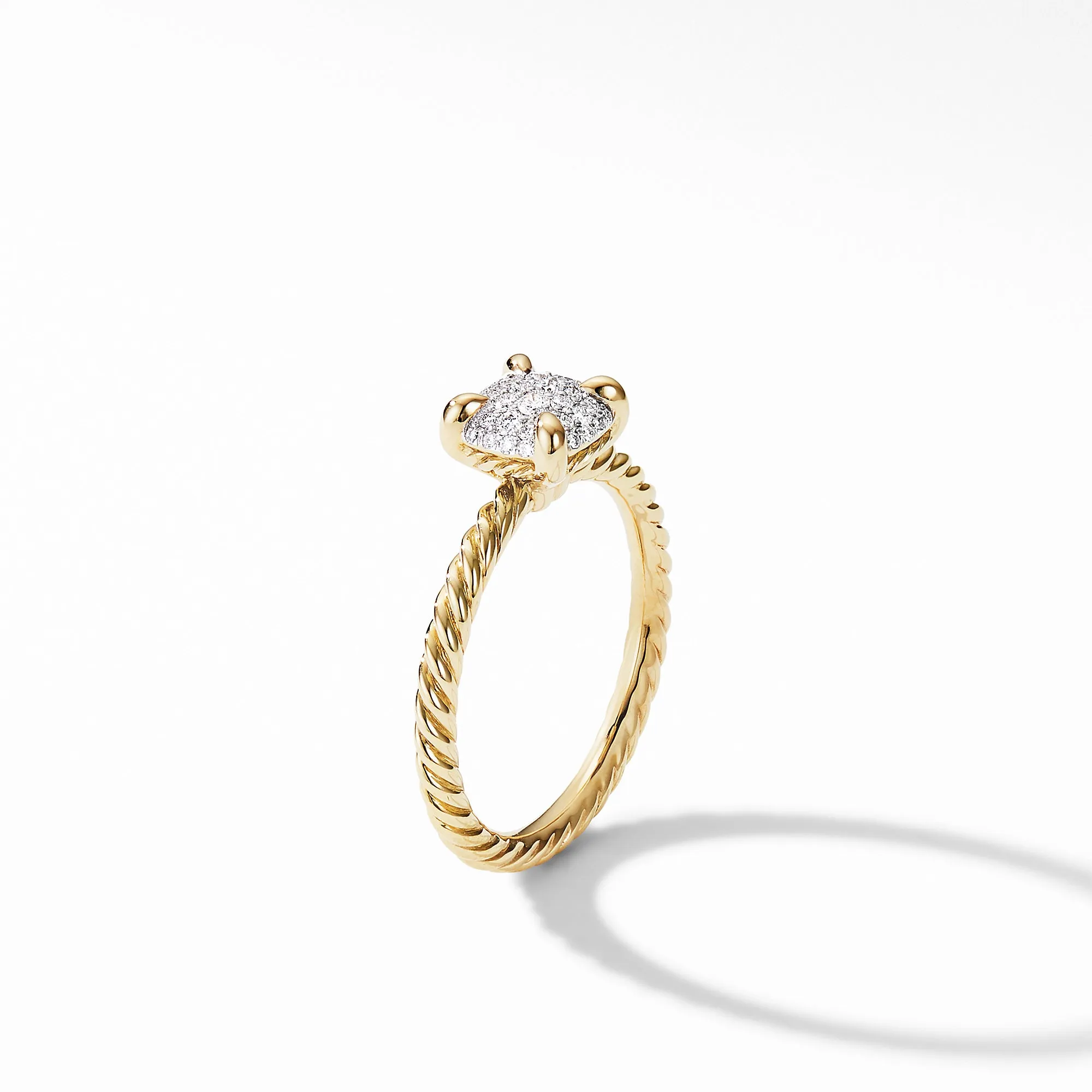 Châtelaine® Ring in 18K Yellow Gold with Full Pavé Diamonds, Size 5